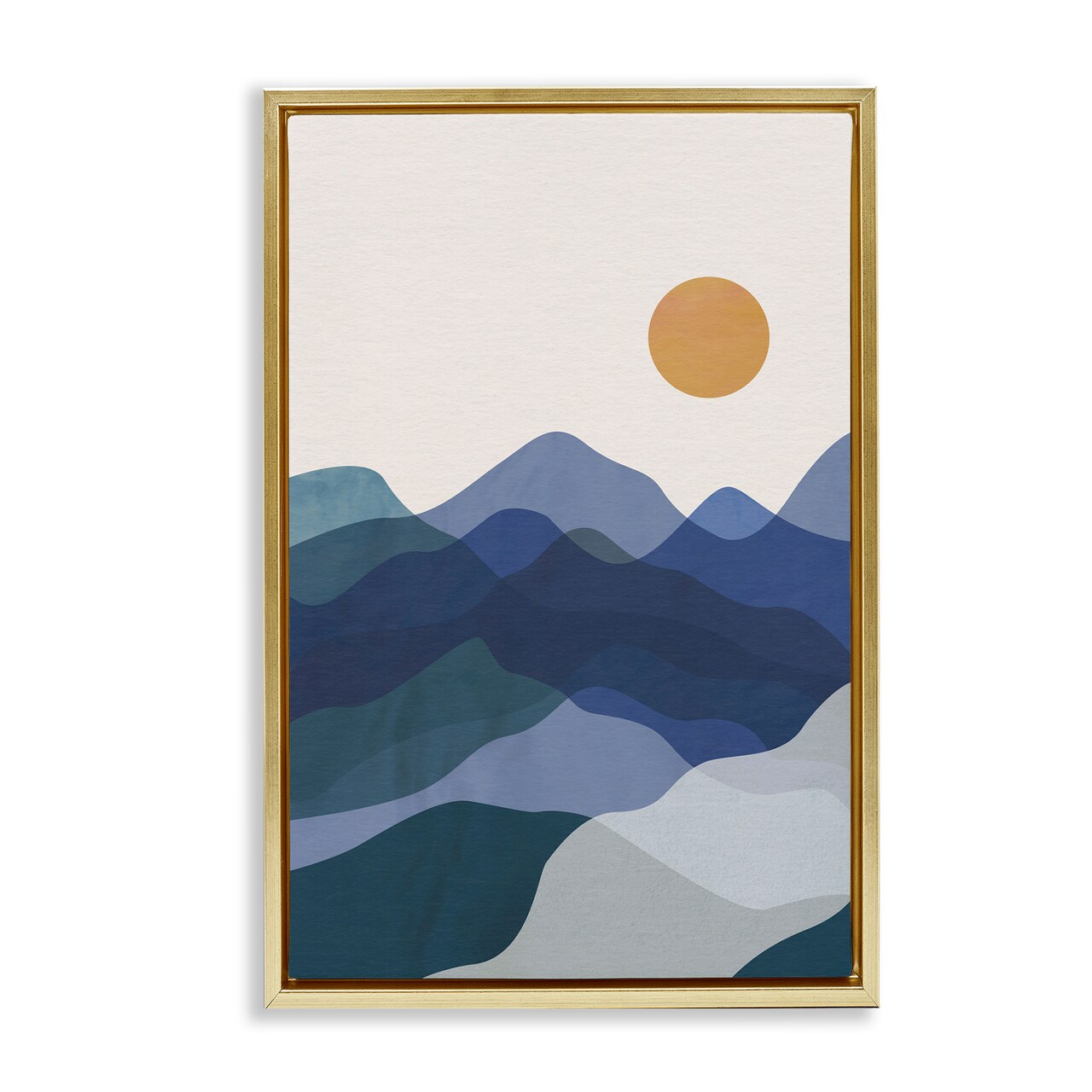 Stupell Industries Blue Layered Mountains Framed Floater Canvas Wall Art Design by JJ Design House LLC
